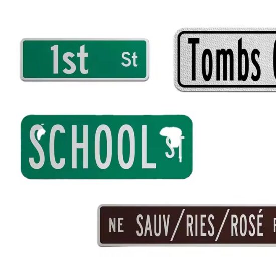 Waterproof custom outdoor road sign with reflective coating