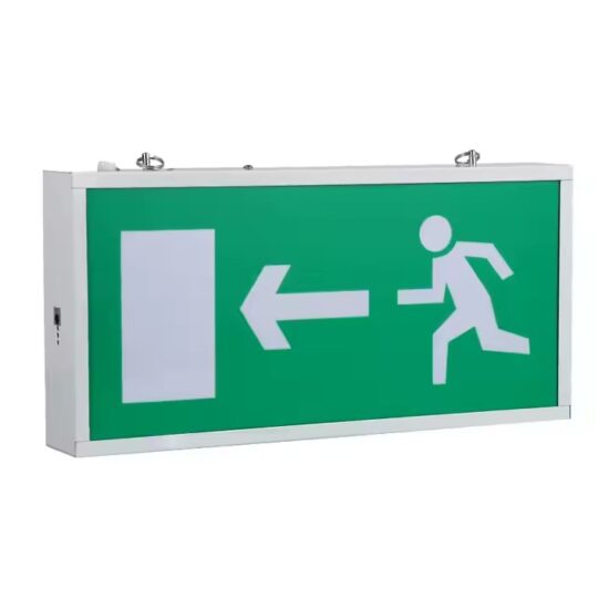 Custom LED Emergency Exit Sign with Battery Backup and Directional Arrow