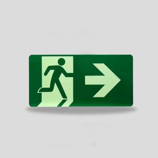 Photoluminescent Emergency Exit Sign for Indoor Safety Guidance