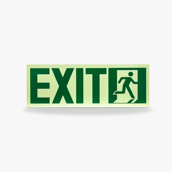 Photoluminescent Emergency Exit Sign for Indoor Safety Guidance