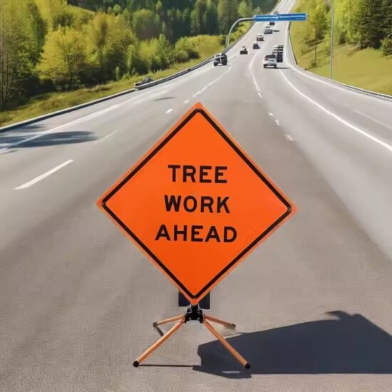 Reflective Traffic Construction Warning Sign with High-Brightness Stripes