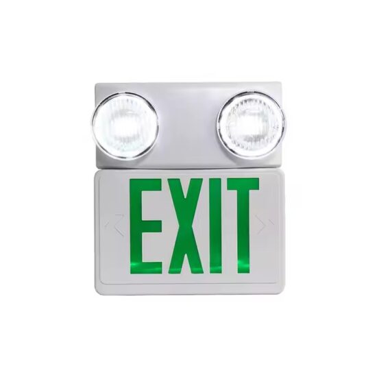 Wall-Mounted Waterproof 6W LED Emergency Exit Sign with Dual Spotlights