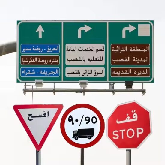 Custom Reflective Highway Guide Sign Installed on Expressway