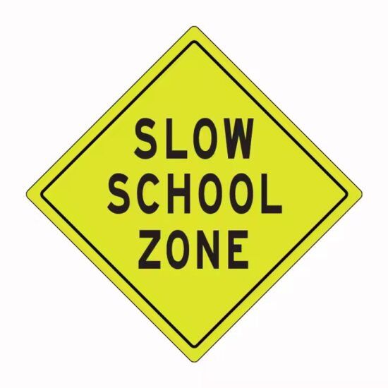 Custom Reflective Traffic Safety Sign for School Zone Area