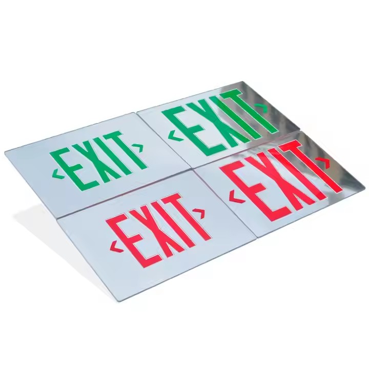 Custom Emergency Exit Signs – Red and Green Directional Signs