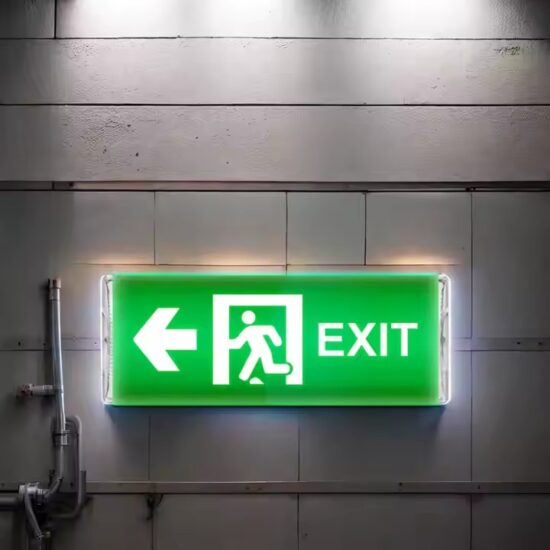 LED Fire Emergency Exit Sign with Backup Battery for Safety Compliance