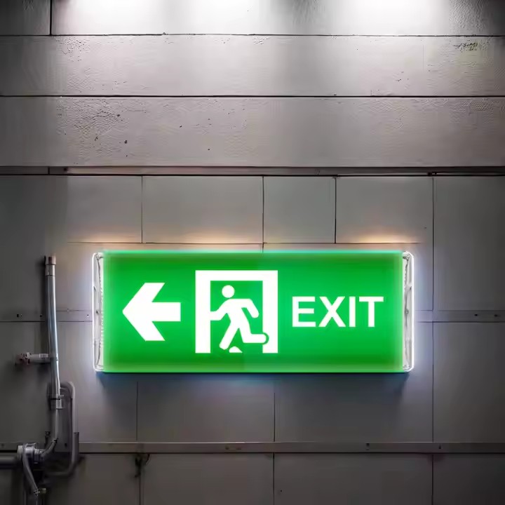 LED Fire Emergency Exit Sign with Backup Battery for Safety Compliance