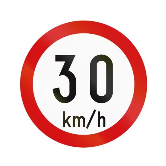 Reflective Road Traffic Speed Limit Sign for Enhanced Safety
