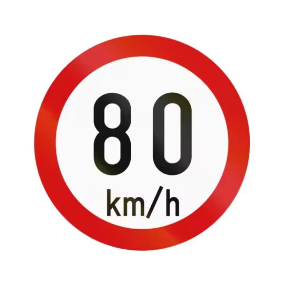 Reflective Road Traffic Speed Limit Sign for Enhanced Safety