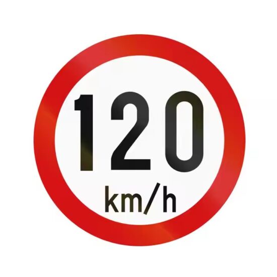 Reflective Road Traffic Speed Limit Sign for Enhanced Safety