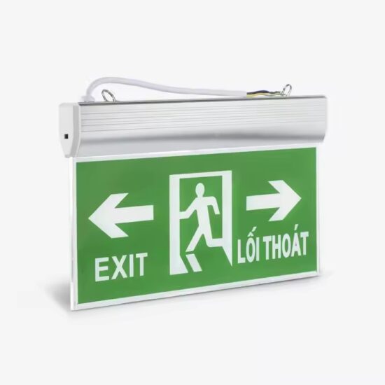 Green LED Emergency Exit Sign with Battery Backup for Indoor Safety