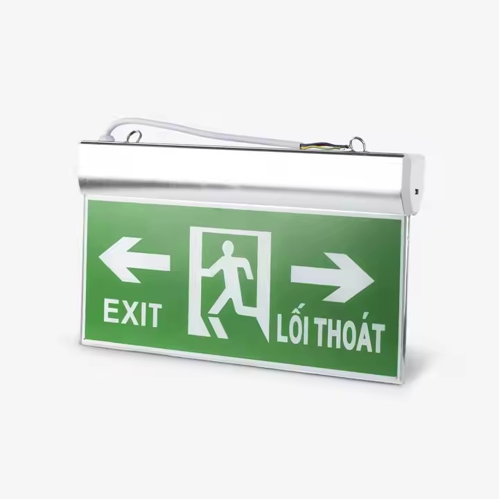 Green LED Emergency Exit Sign with Battery Backup for Indoor Safety