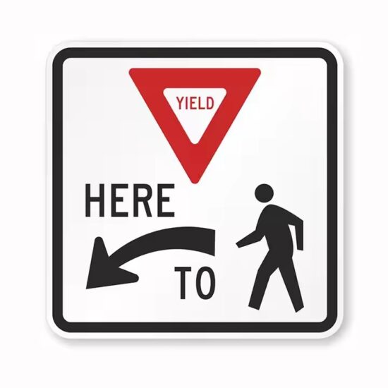 Custom reflective road safety regulatory sign for traffic control