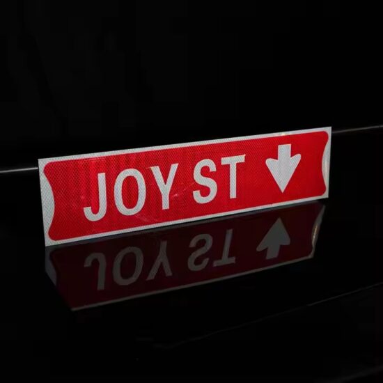 Custom reflective outdoor street name sign with aluminum base