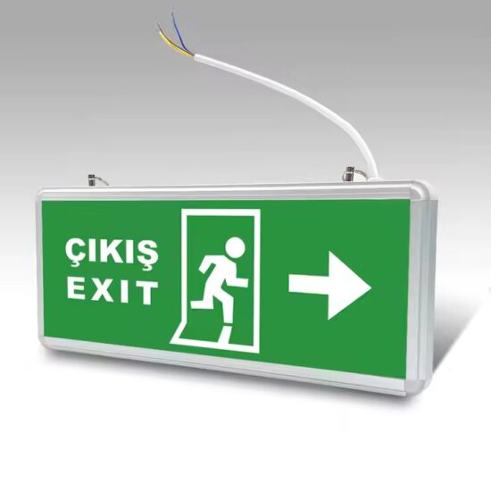 Wall-Mounted Rechargeable LED Emergency Exit Sign with Battery Backup