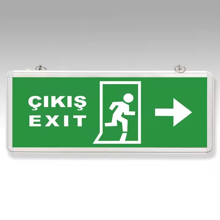 Wall-Mounted Rechargeable LED Emergency Exit Sign with Battery Backup