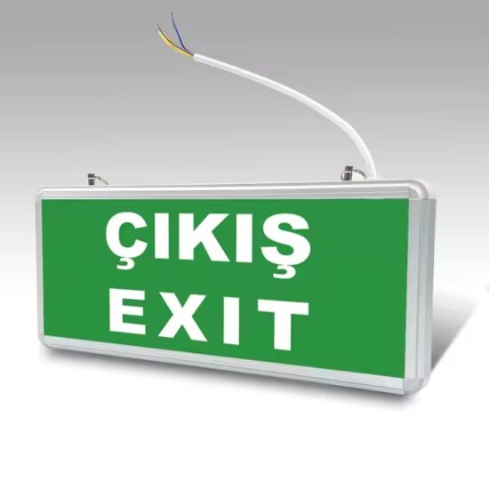 Wall-Mounted Rechargeable LED Emergency Exit Sign with Battery Backup