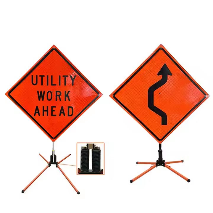 Portable Foldable Road Construction Sign for Outdoor Use