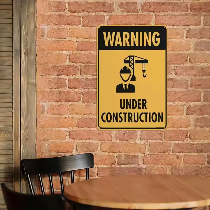 Durable Construction Safety Warning Sign