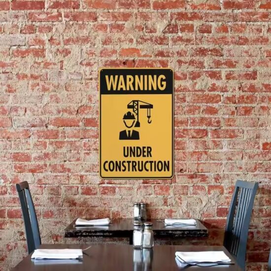 Durable Construction Safety Warning Sign