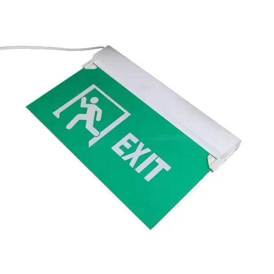 Acrylic LED Emergency Exit Sign with Green Backlit Illumination