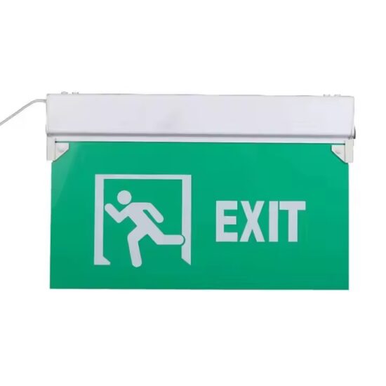 Acrylic LED Emergency Exit Sign with Green Backlit Illumination