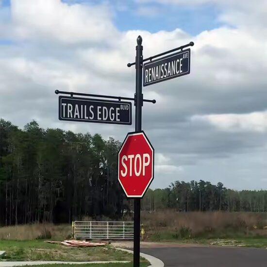 Custom UV-resistant outdoor route sign with personalized design