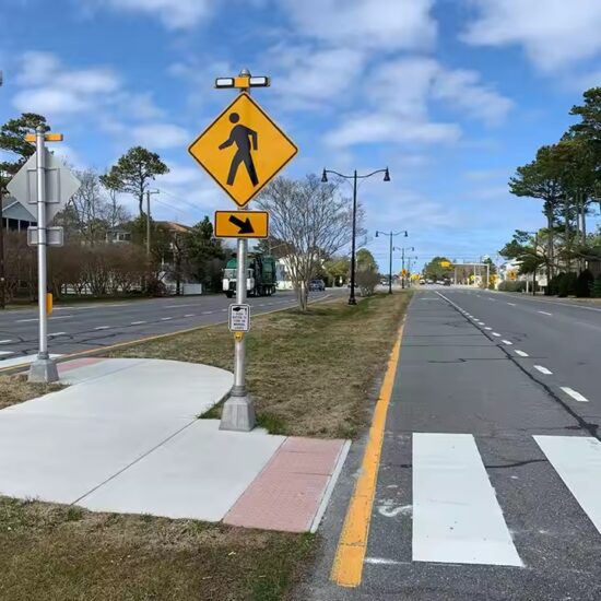 High-Quality Pedestrian Crossing Warning Metal Sign