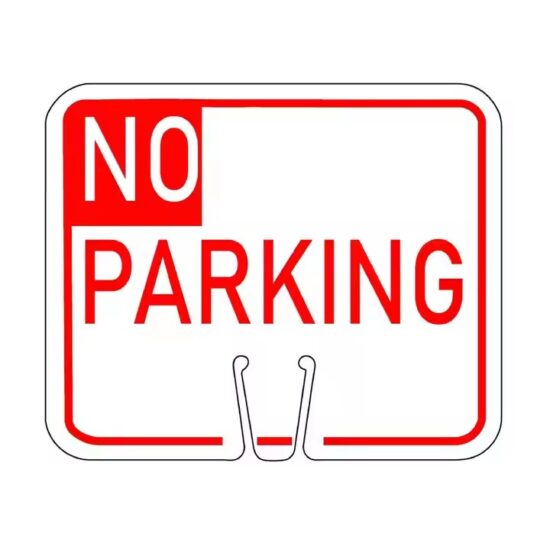 Custom Outdoor No Parking Metal Sign Installed on Fence