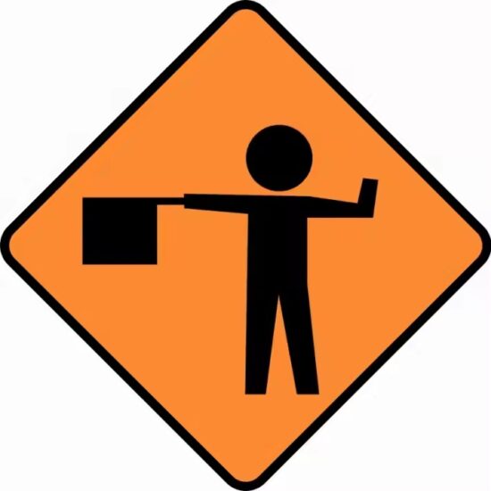 Metal Construction Sign for Worksite Safety