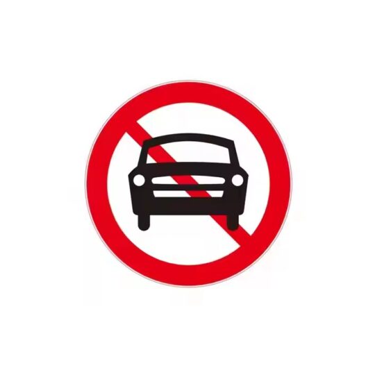 Custom Reflective No Parking Road Safety Sign Installed on Street