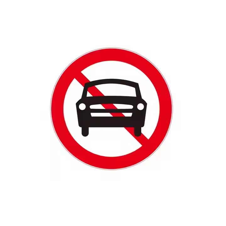 Custom Reflective No Parking Road Safety Sign Installed on Street
