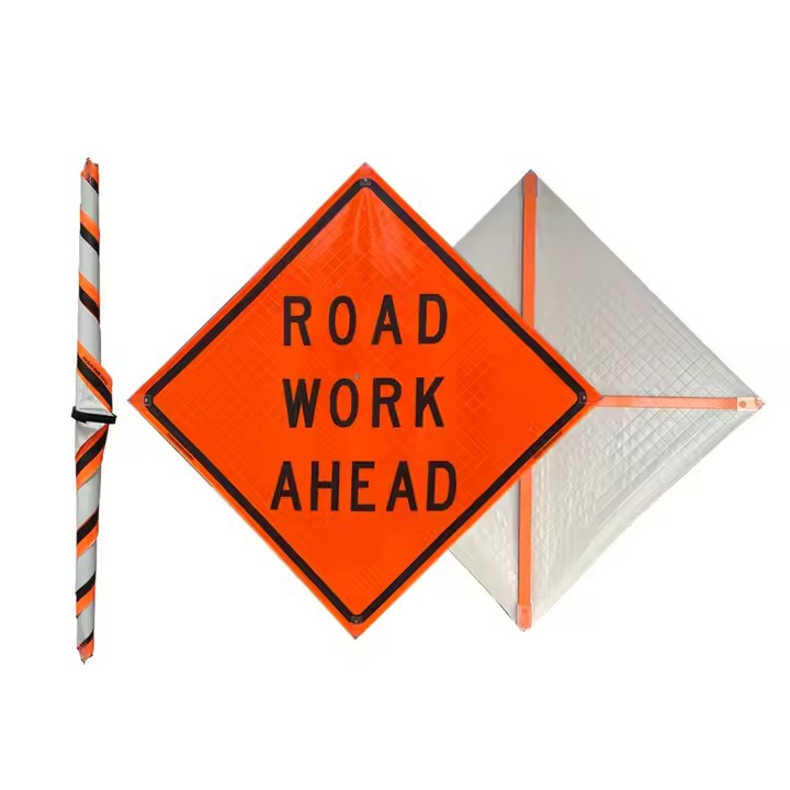 Custom Reflective Construction Sign Installed at Building Site