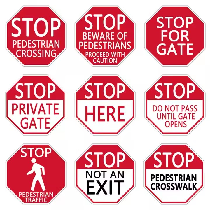Nighttime Safety Reflective Metal Traffic Sign for Road Use