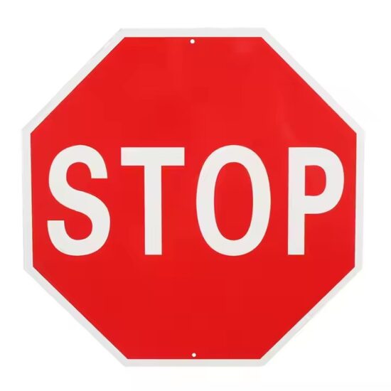  Traffic management STOP sign with high reflectivity for road safety