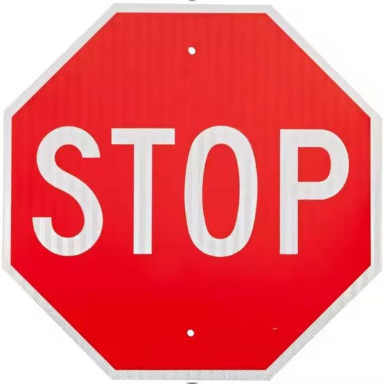  Traffic management STOP sign with high reflectivity for road safety
