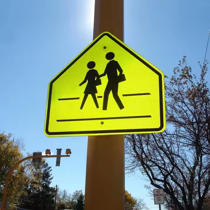Custom Reflective Pedestrian Crossing Sign for School Zone Safety