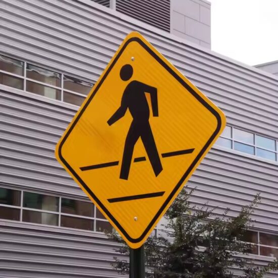 Custom Reflective Pedestrian Crossing Sign for School Zone Safety