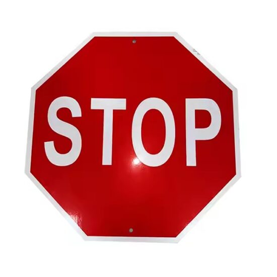 Durable reflective STOP sign for traffic safety and public intersections
