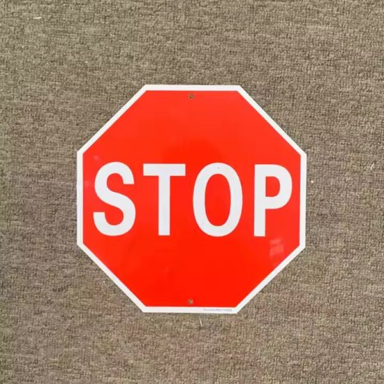 Durable reflective STOP sign for traffic safety and public intersections