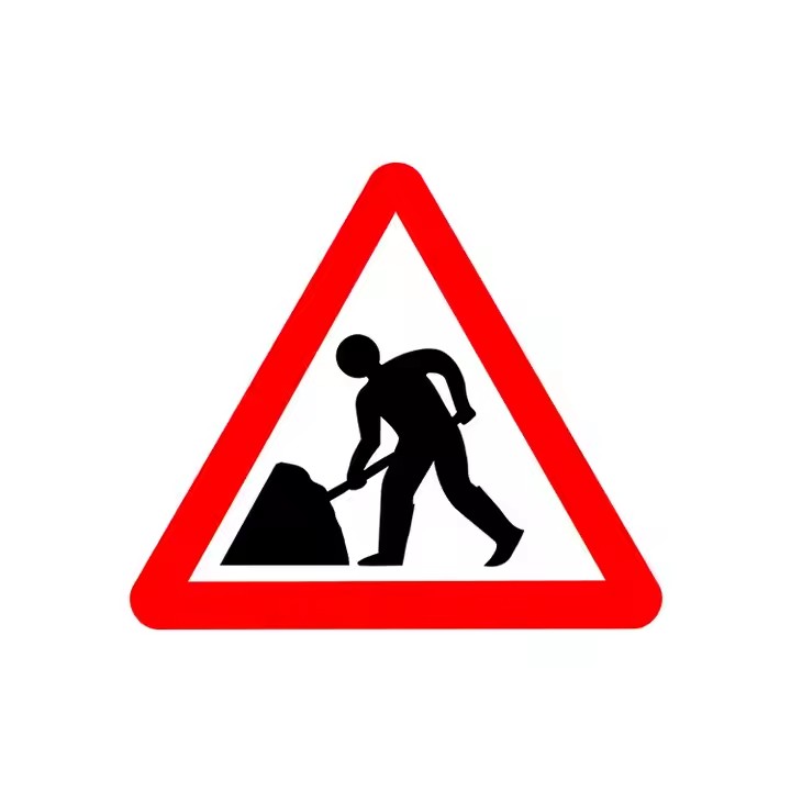 Triangular Traffic Construction Warning Sign