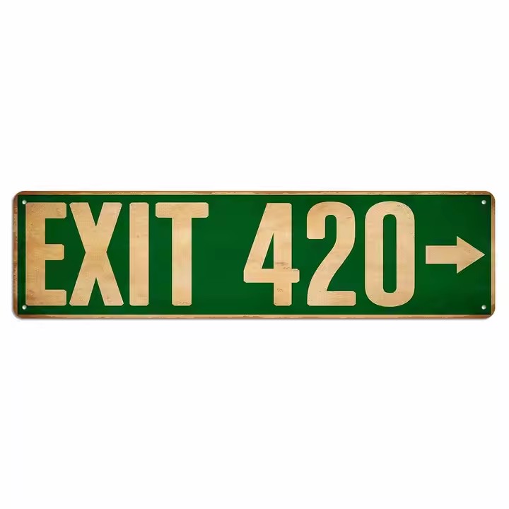 Vintage custom metal street name sign with antique finish