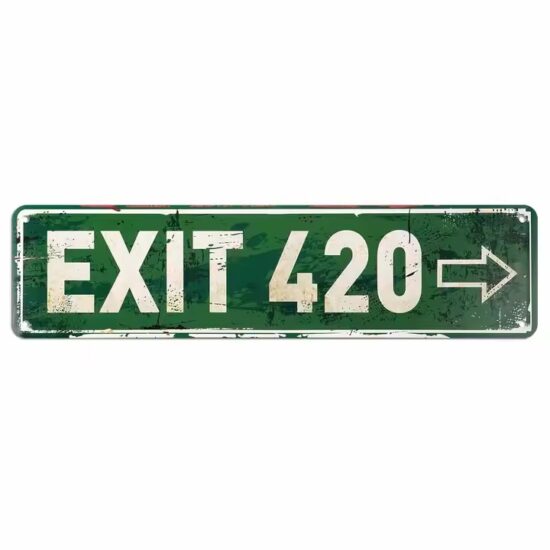 Vintage custom metal street name sign with antique finish