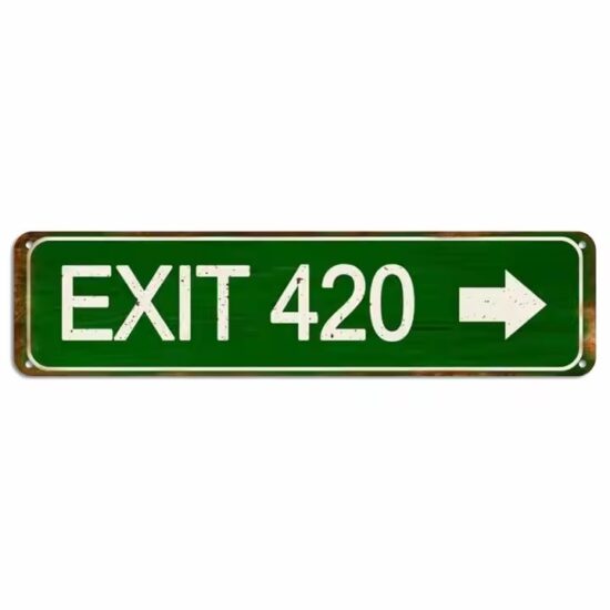 Vintage custom metal street name sign with antique finish