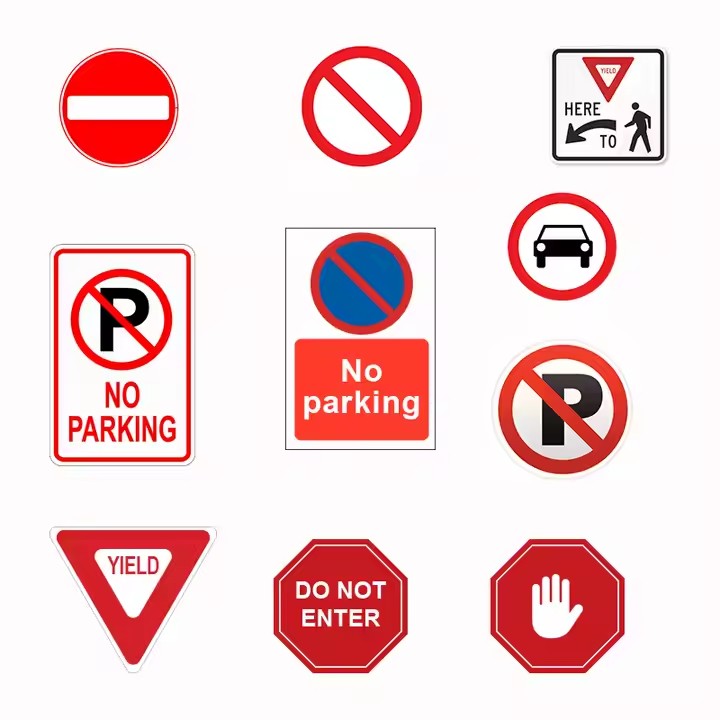 Custom aluminum regulatory road sign with reflective surface