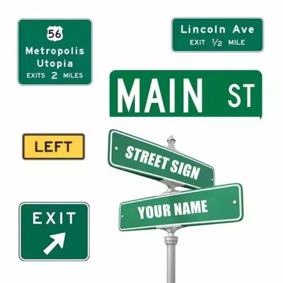High-quality wholesale metal safety road sign with reflective coating