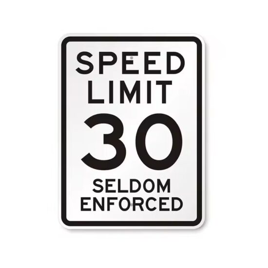 Custom reflective temporary construction traffic management sign