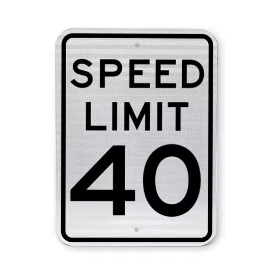 Custom reflective temporary construction traffic management sign