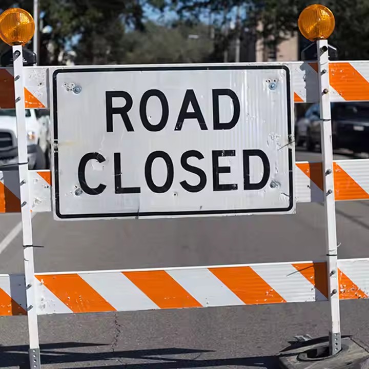 Custom reflective temporary construction traffic management sign