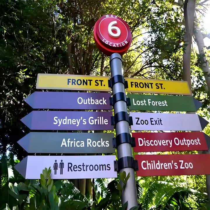 Custom Roadside Direction Sign for Scenic Tourist Attraction